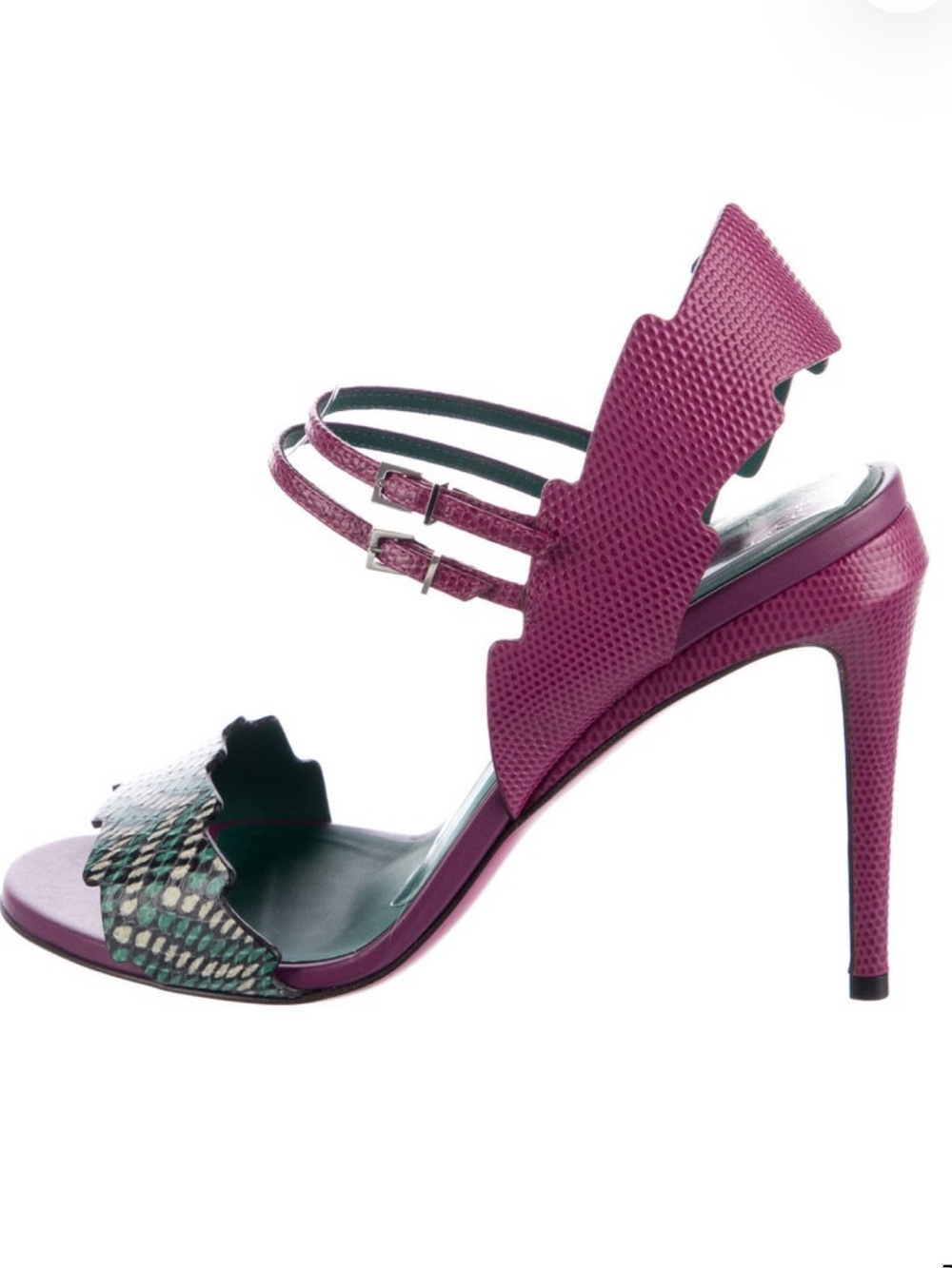 Fendi Women’s Purple Scalloped High Heel Sandals